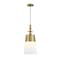 Designers Fountain Ava 60 Watt 1 Light Brushed Gold Pendant with White Fabric Shade D281M-10P-BG - alternate 1